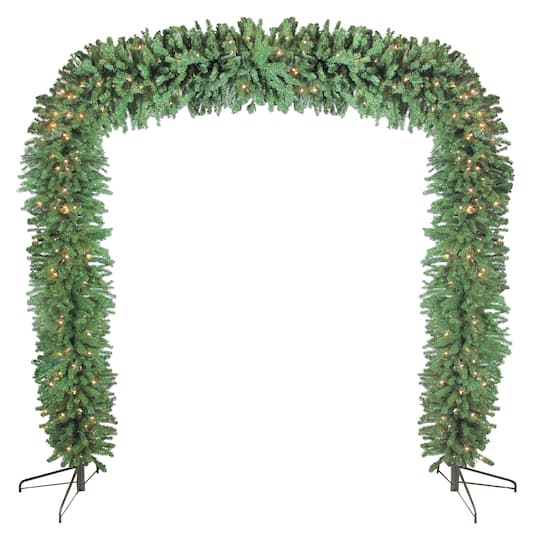 9Ft Pre-Lit Pine Artificial Christmas Archway Decoration, Clear Lights By Northlight in Green | 9 ft | Michaels®
